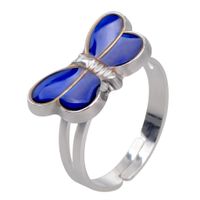 Fashion Cute Butterfly Temperature-sensing Color Opening Ring main image 5