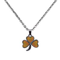 Fashion Creative Three Petal Pendant Stainless Steel Necklace main image 5