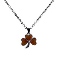 Fashion Creative Three Petal Pendant Stainless Steel Necklace main image 6