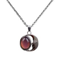 Moon Gemstone Temperature And Mood Color Changing Necklace main image 6