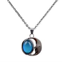 Moon Gemstone Temperature And Mood Color Changing Necklace main image 5
