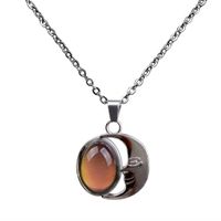 Moon Gemstone Temperature And Mood Color Changing Necklace main image 3