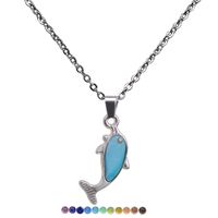 Fashion Dolphin Pendant Temperature-sensitive Pendant Stainless Steel Necklace main image 2