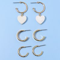 Fashion Shell Metal Earrings 3 Pairs Set main image 3