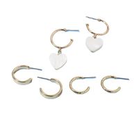 Fashion Shell Metal Earrings 3 Pairs Set main image 6