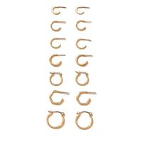 Fashion C-shaped Earrings 7 Pairs Set main image 6