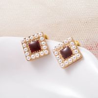 Fashionable Square Pearl Earrings main image 1