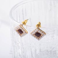 Fashionable Square Pearl Earrings main image 4