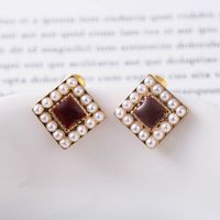 Fashionable Square Pearl Earrings main image 5