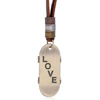 Simple Retro Love Scooter Pendant Adjustable Leather Necklace main image 1