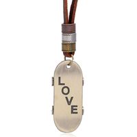 Simple Retro Love Scooter Pendant Adjustable Leather Necklace main image 2