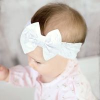 Children's Baby Lace Rabbit Ears Solid Color Bow Headband main image 1