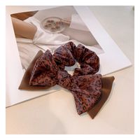 Korea Retro Chiffon Double Bow Leopard Print Hair Scrunchies sku image 2