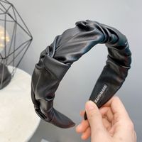 Fashion Simple New Leather Knotted Pu Headband sku image 1