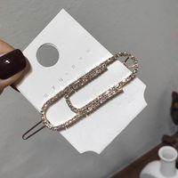Korean Simple Diamond-studded Paper Clip Shape Hair Clip sku image 1