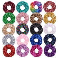 New Colorful Fish Scale Sequins Hair Scrunchies Set sku image 1