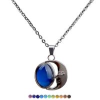 Moon Gemstone Temperature And Mood Color Changing Necklace sku image 1