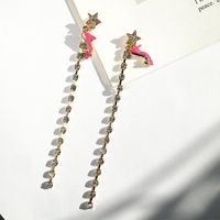 Fashion Pink High Heels Diamond Earrings sku image 1
