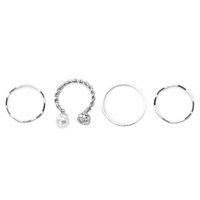 Fashion Rings For Women Korean Hollow Five-pointed Geometric Three-piece Ring sku image 12