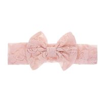 Children's Baby Lace Rabbit Ears Solid Color Bow Headband sku image 3
