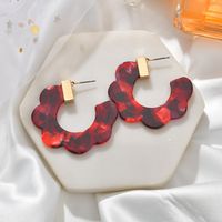 Fashion Alloy Cap Acrylic Petal Earrings sku image 1