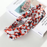 New Korean Leopard Print Retro Cross Elastic Headband main image 4