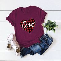 In Stock! Cross-border  Hot European And American Women's Clothing Top Valentine's Day Love Short-sleeved T-shirt For Women main image 2