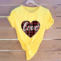 In Stock! Cross-border  Hot European And American Women's Clothing Top Valentine's Day Love Short-sleeved T-shirt For Women main image 4