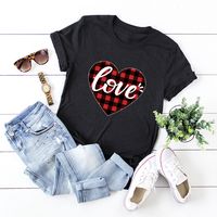 In Stock! Cross-border  Hot European And American Women's Clothing Top Valentine's Day Love Short-sleeved T-shirt For Women main image 5