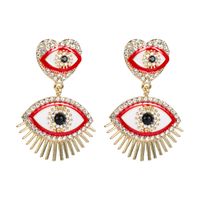 Boucles D&#39;oreilles Oeil Du Diable En Alliage Incrusté De Strass main image 6