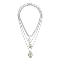 Creative Drop-shaped Glass Pendant Metal Necklace main image 6
