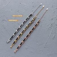 Einfaches Leder Seil Kette Titan Stahl Armband main image 6