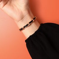 Simple Leather Rope Chain Titanium Steel Bracelet main image 4