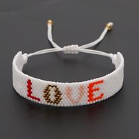 Valentine's Day Rice Beads Hand Woven Solid Color Bracelet main image 5