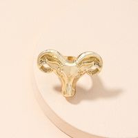 Retro Zodiac Bull Head Ring main image 1