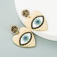 Devil's Eyes Alloy Diamond-studded Earrings sku image 2