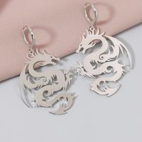 Fashion Metal Dragon Earrings sku image 2