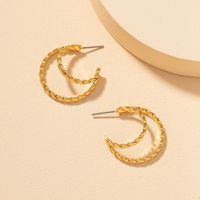 Fashion Double Metal C Earrings sku image 1