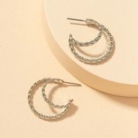 Fashion Double Metal C Earrings sku image 2