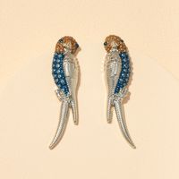 Boucles D&#39;oreilles D&#39;oiseaux Peints En Métal De Mode sku image 2