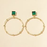 New Fashion Turquoise Metal Hoop Earrings main image 3
