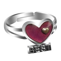 Heart-shaped Best Frends Temperature-sensing Color Change Opening Ring main image 3