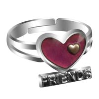 Heart-shaped Best Frends Temperature-sensing Color Change Opening Ring main image 4