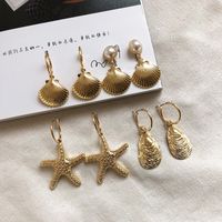 Nouvelles Boucles D&#39;oreilles En Perles De Coquillage Étoiles De Mer De Style Océan main image 1