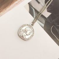 Korea Fashion Retro Gold Coin Necklace main image 4