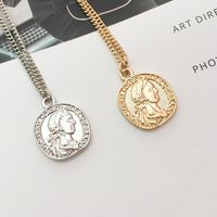 Korea Fashion Retro Gold Coin Necklace main image 5