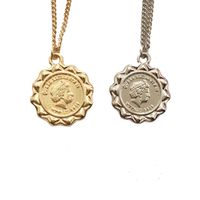 Korea Fashion Retro Gold Coin Necklace main image 6