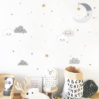 New Cartoon Clouds Moon Wall Stickers main image 1
