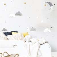 New Cartoon Clouds Moon Wall Stickers main image 3