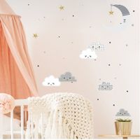 New Cartoon Clouds Moon Wall Stickers main image 5
